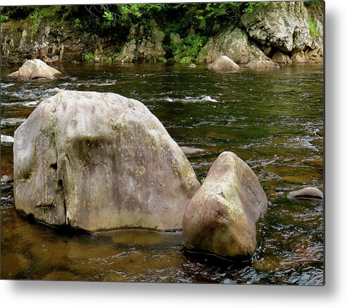 Stream Metal Print featuring the photograph Schoharie Rocks by Azthet Photography