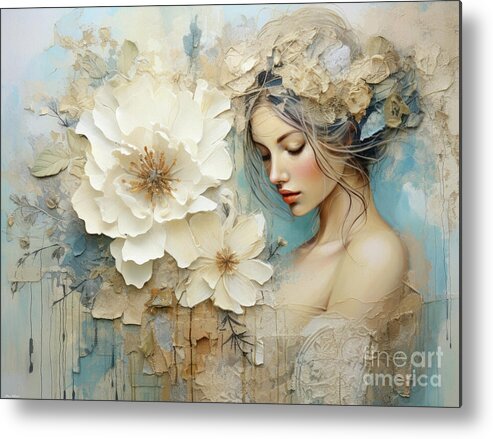 Female Metal Print featuring the painting Seeking Solace by Tina LeCour