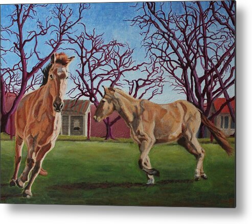 American Mustang Metal Print featuring the painting Sham by Vera Smith