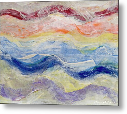 Wall Art Metal Print featuring the painting Skymerging With The Any-Colored Sky of Glimpse by Ellen Palestrant
