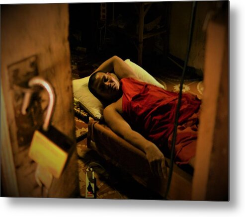 Sleep Metal Print featuring the photograph Sleeping monk by Robert Bociaga