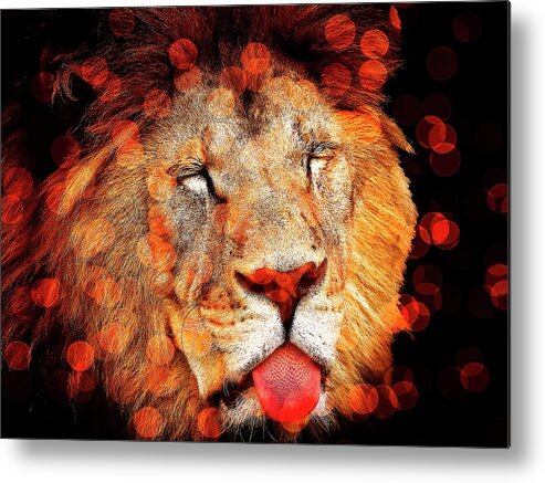 Beautiful Metal Print featuring the photograph Sparkly Majestic Lion by Michelle Liebenberg
