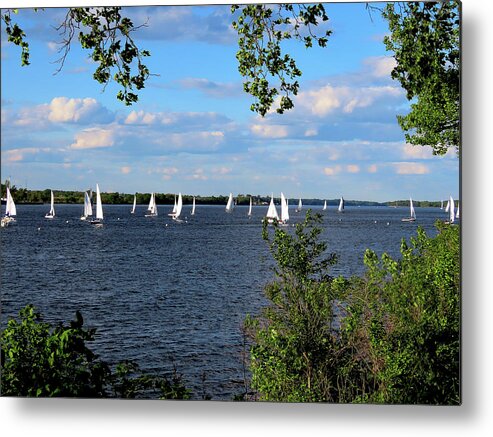 Rivers Metal Print featuring the photograph Spring Sailing on the Delaware by Linda Stern