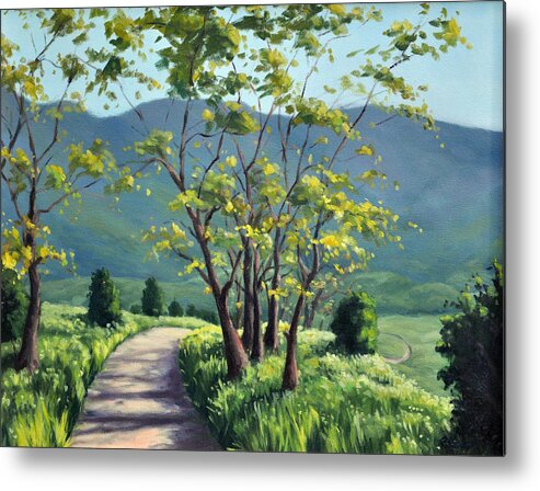 Landscape Metal Print featuring the painting Spring Valley Trail by Rick Hansen