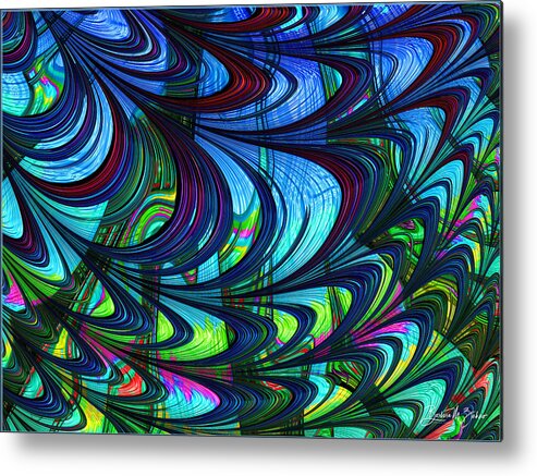 Abstract Metal Print featuring the photograph Stained Glass Window - Abstract by Barbara Zahno