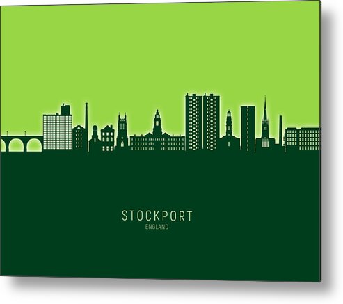 Stockport Metal Print featuring the digital art Stockport England Skyline #07 by Michael Tompsett