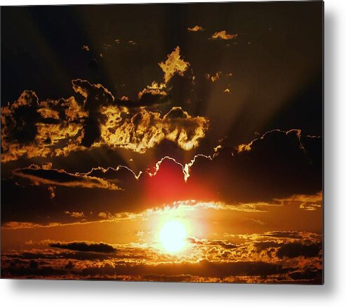 Sunset Metal Print featuring the photograph Storms a'brewin by Judy Stepanian
