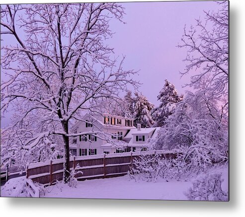 Winter Metal Print featuring the photograph Such a Fabulous Winter Evening by Lyuba Filatova