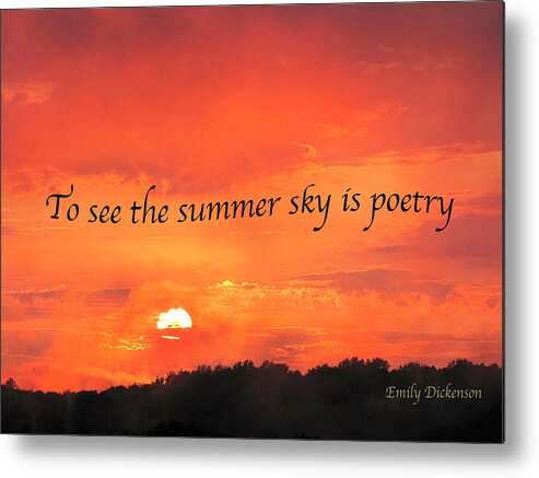 Sunset Metal Print featuring the digital art Summer Sky is Poetry by Nancy Olivia Hoffmann