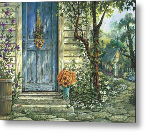 Michael Humphries Metal Print featuring the painting Sunflowers by Michael Humphries