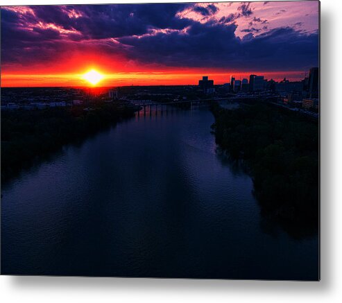  Metal Print featuring the photograph Sunset on the James by Stephen Dorton