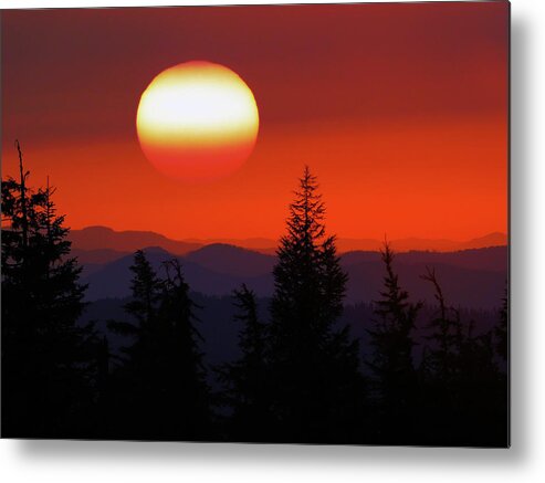 Sun Metal Print featuring the photograph Sunset South Oregon by Carl Moore