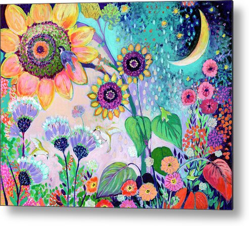 Sunflower Metal Print featuring the painting Sweet Memories of Summer by Jennifer Lommers