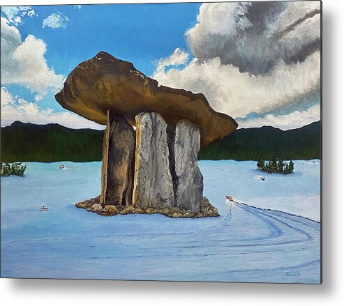 Table Rock Metal Print featuring the painting Table Rock Lake by Thomas Blood