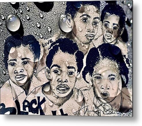  Metal Print featuring the mixed media Tears by Angie ONeal