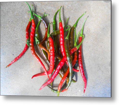 Thai Peppers Metal Print featuring the photograph Thai peppers by W Craig Photography