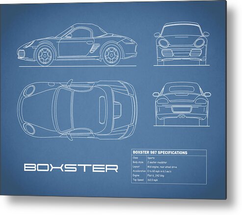 Porsche Metal Print featuring the photograph The Boxster Blueprint by Mark Rogan