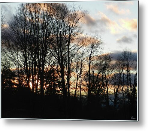 Sunset Metal Print featuring the photograph The Dark Clouds Moving In, April, Saratoga County, NY by Lise Winne
