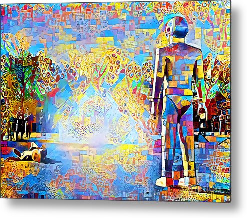 Wingsdomain Metal Print featuring the photograph The Day The Earth Stood Still in Contemporary Vibrant Happy Color Motif 20200502 by Wingsdomain Art and Photography
