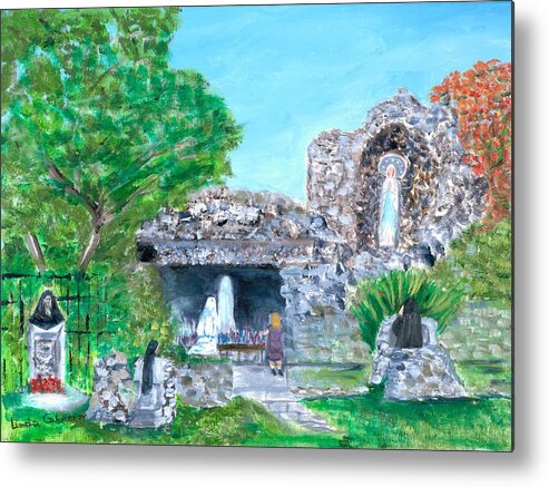 Grotto Metal Print featuring the painting The Grotto by Linda Cabrera