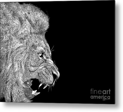 Pointillism Metal Print featuring the digital art The King by Joshua Barrios