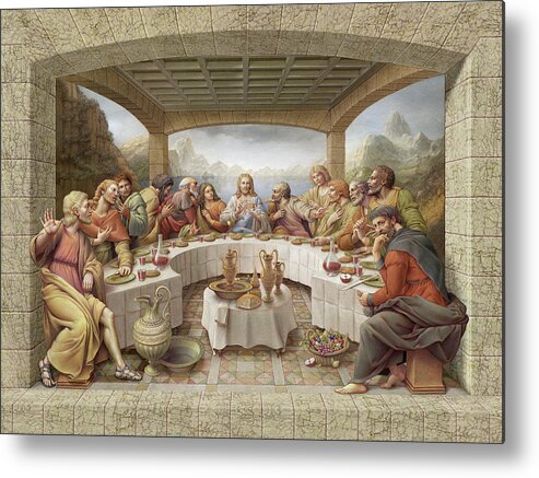 Christian Art Metal Print featuring the painting The Last Supper by Kurt Wenner