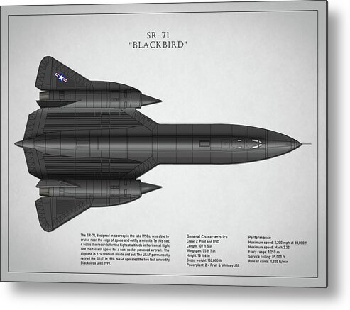 Sr-71 Blackbird Metal Print featuring the photograph The Lockheed SR-71 Blackbird by Mark Rogan