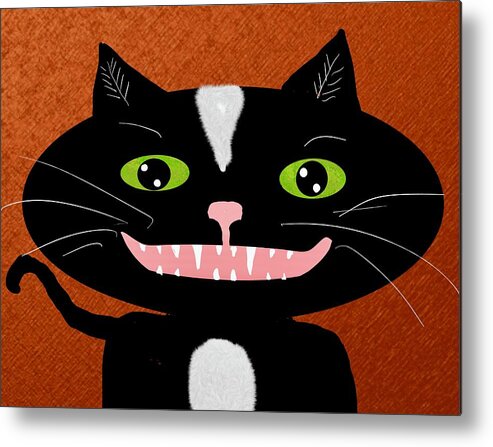 Cat Metal Print featuring the digital art The mischievous cat by Elaine Hayward
