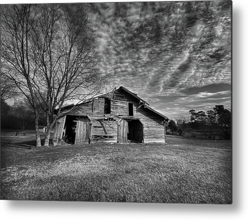 Barn Metal Print featuring the pyrography The old barn by Jamie Tyler