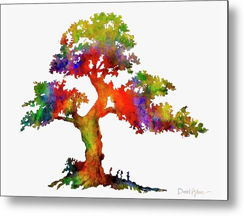 Tree Metal Print featuring the painting The Rainbow Tree Revisted by Daniel Adams