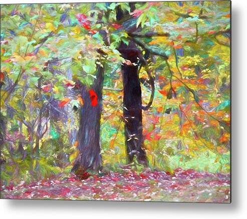 Autumn Metal Print featuring the digital art The Red Glove by Susan Hope Finley