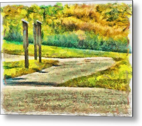 Road Metal Print featuring the mixed media The Road by Christopher Reed