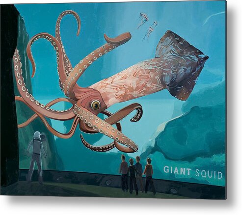 Astronaut Metal Print featuring the painting The Squid by Scott Listfield