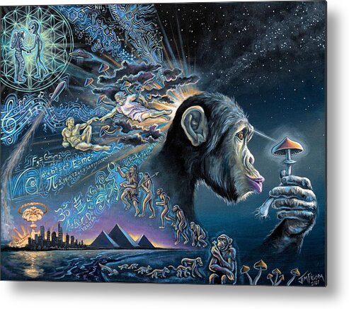 Mushroom Metal Print featuring the painting The Stoned Ape Theory by Jim Figora