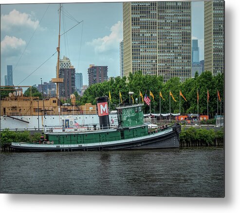 Philadelphia Metal Print featuring the photograph The Tugboat Jupiter at Penns Landing by Kristia Adams