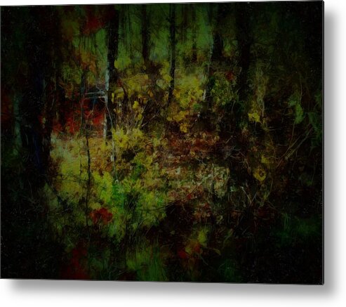 Woods Metal Print featuring the mixed media The Woods in October by Christopher Reed