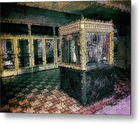 Tickets Metal Print featuring the digital art Theater Ticket Booth by Phil Perkins