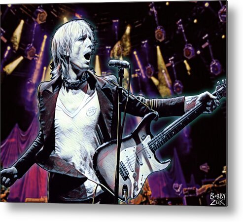 Tom Petty Metal Print featuring the painting Tom Petty - I Need To Know by Bobby Zeik