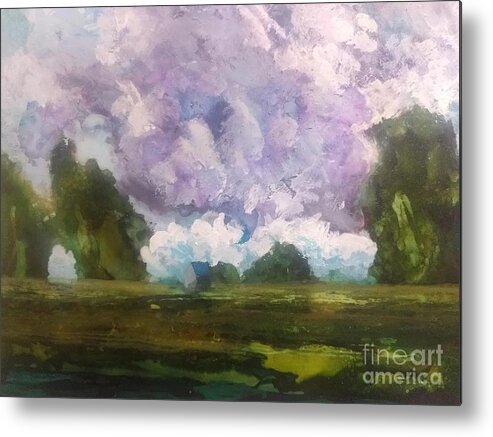 Tornado Metal Print featuring the painting Tornado Clouds by Constance Gehring