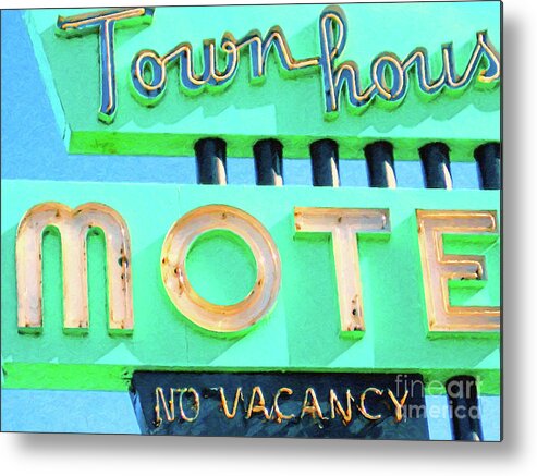 Wingsdomain Metal Print featuring the photograph Town House Motel . No Vacancy v3 by Wingsdomain Art and Photography