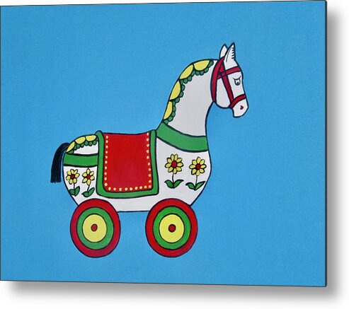 Horse Metal Print featuring the photograph Toy wooden Horse by Stephanie Moore