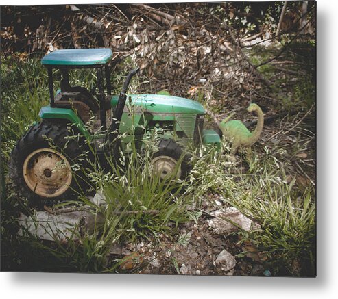 Texas Metal Print featuring the photograph Tractor in Dinosaur Times by W Craig Photography