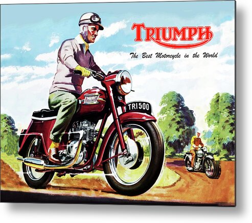 Vintage Motorcycle Metal Print featuring the photograph Triumph 1958 by Mark Rogan