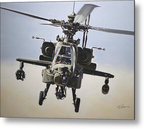 Ah-64d Apache Metal Print featuring the painting Troops in Contact by Murray Jones