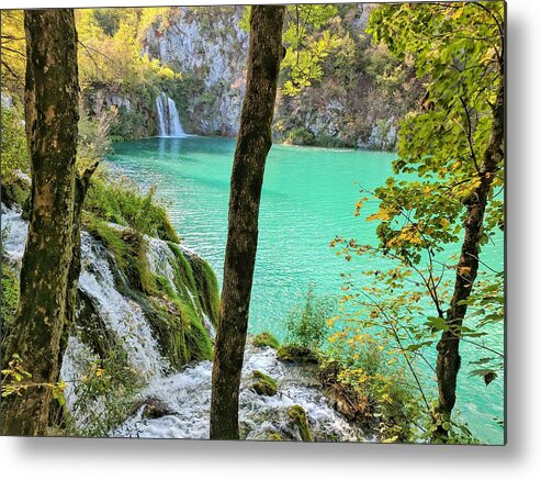 Plitvice Lakes Metal Print featuring the photograph Turquoise Beauty In The Woods by Yvonne Jasinski