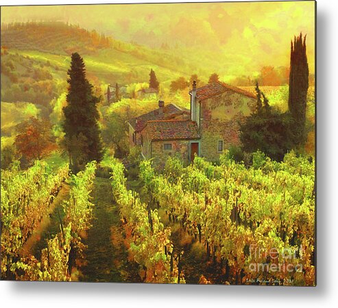 Painting Metal Print featuring the digital art Tuscany Landscape 2 by Lutz Roland Lehn