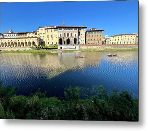  Metal Print featuring the photograph uffizi across River by Judy Frisk