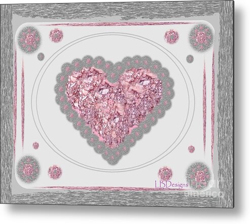 “arts And Design”; “gallery”; “images”; “city Christmas”; “ Poinsettias Style”; “valentina Heart Deco 22”; “winter Plaid Ii”; “lbdesigns”; “sseasonal”; “winter” Metal Print featuring the digital art Valentina Heart Deco 22 by LBDesigns