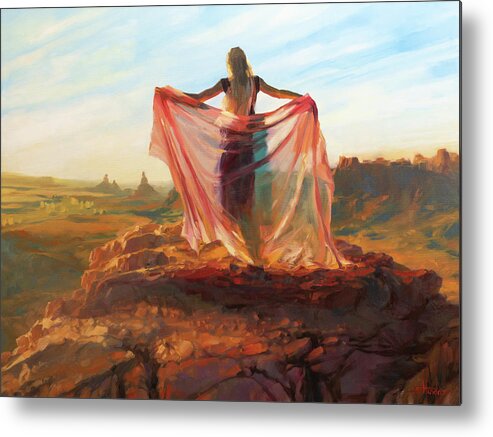 Southwest Metal Print featuring the painting Valley of the Goddess by Steve Henderson