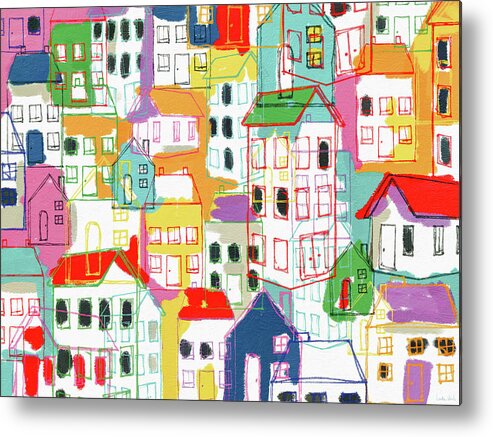 City Metal Print featuring the mixed media Vibrant City Life- Art by Linda Woods by Linda Woods